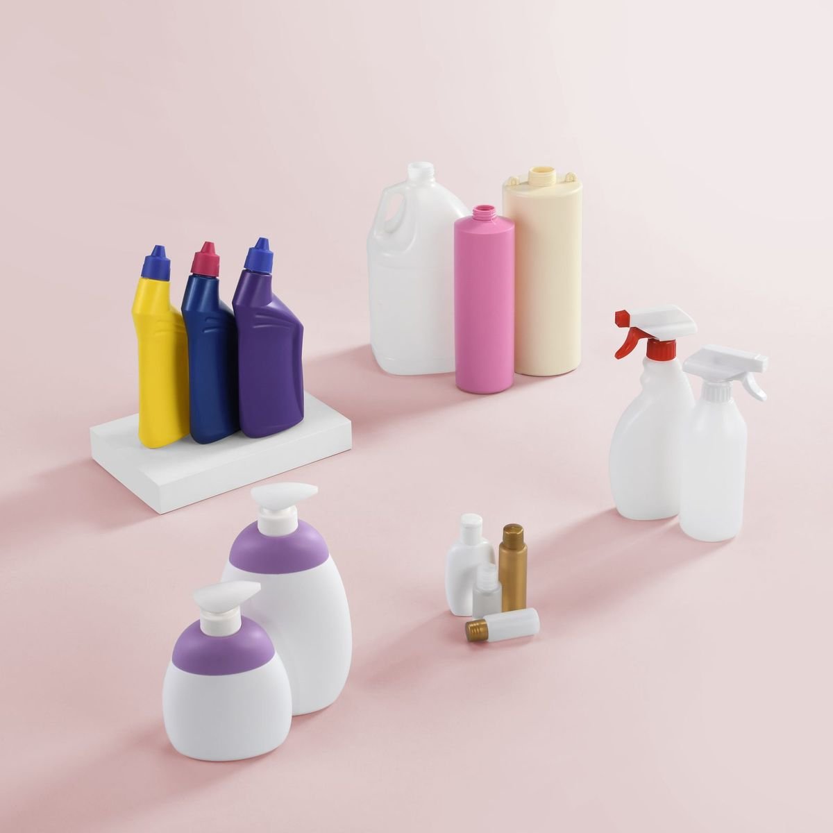 Colourful HDPE bottles